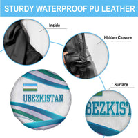 Uzbekistan Spare Tire Cover with Ribbon Wave Design - Wonder Print Shop