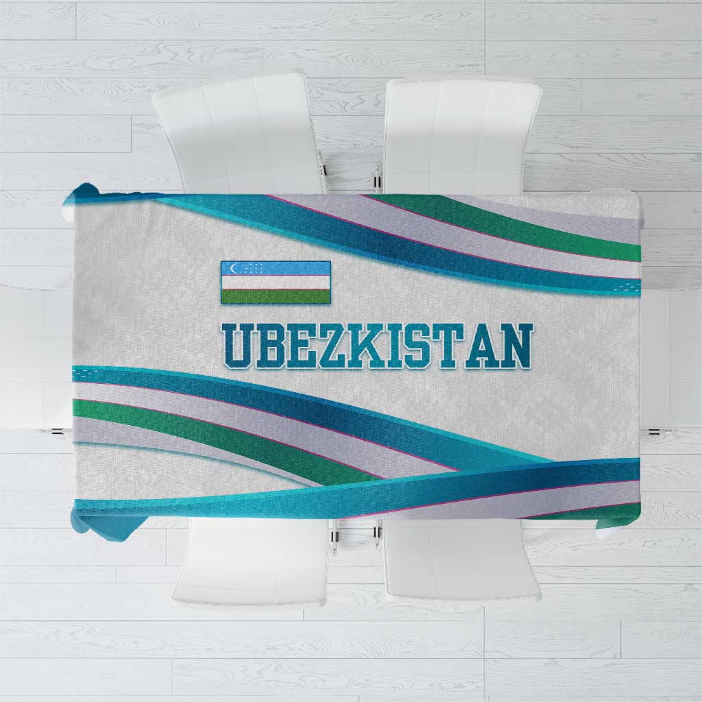 Uzbekistan Tablecloth with Ribbon Wave Design - Wonder Print Shop