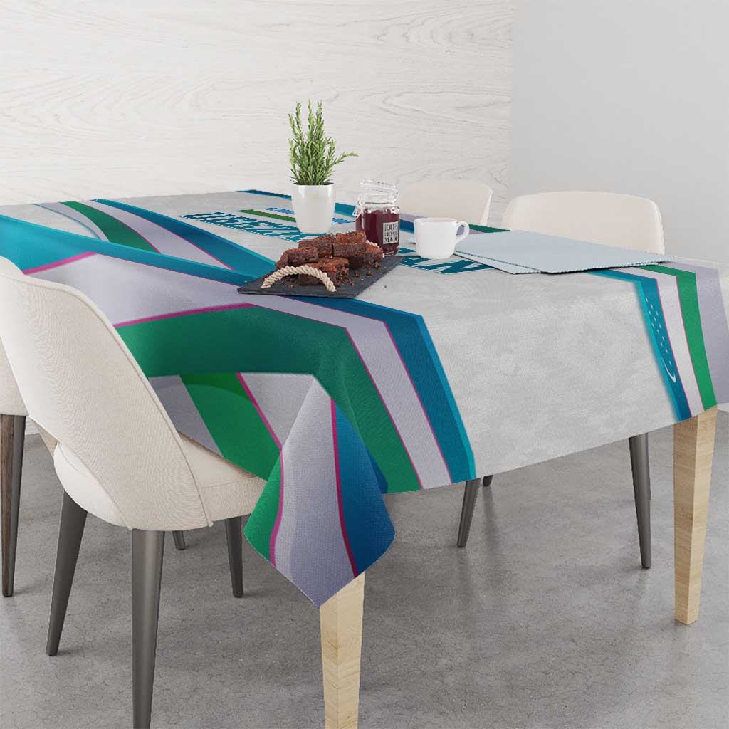 Uzbekistan Tablecloth with Ribbon Wave Design - Wonder Print Shop