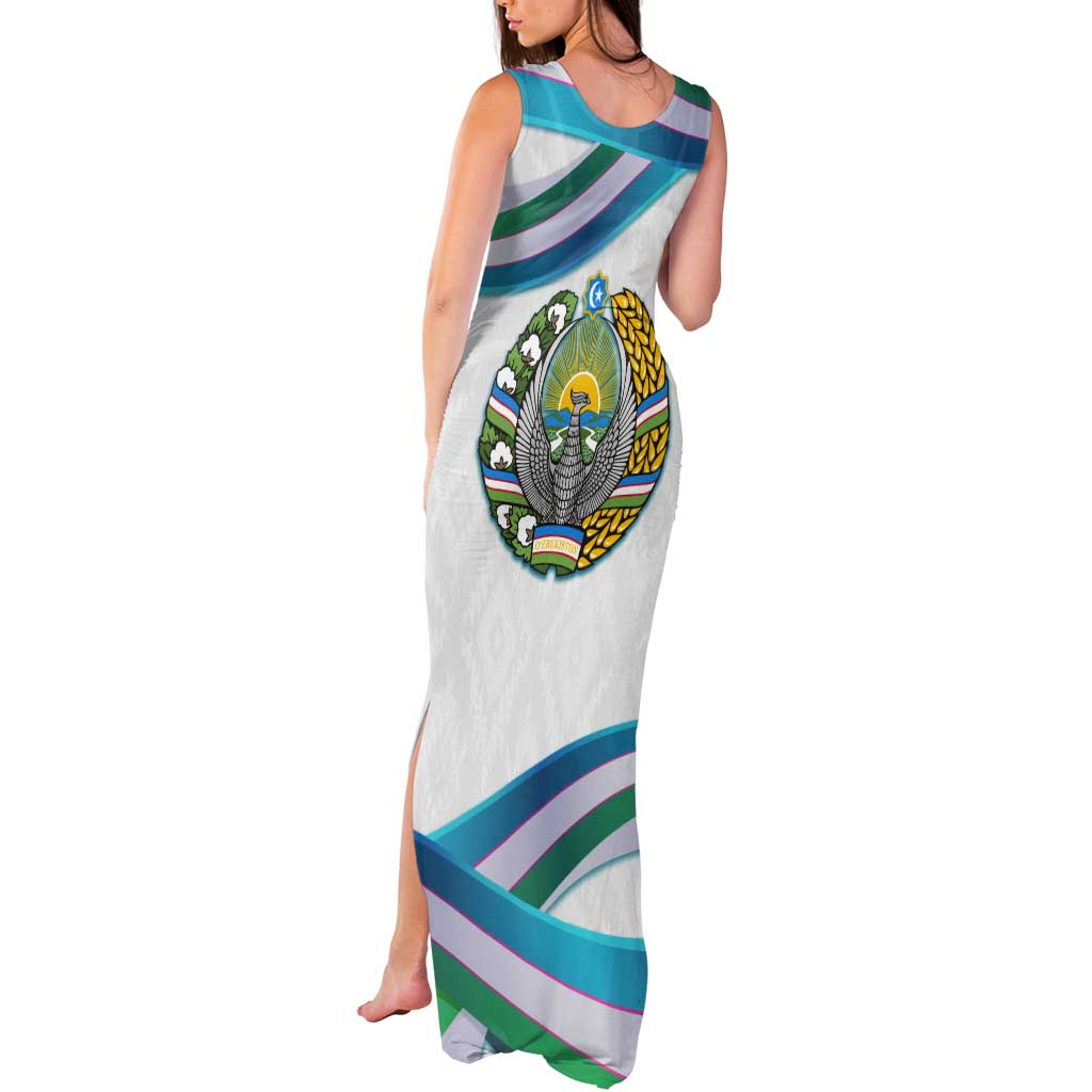 Uzbekistan Tank Maxi Dress with Ribbon Wave Design - Wonder Print Shop