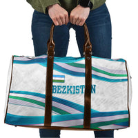 Uzbekistan Travel Bag with Ribbon Wave Design - Wonder Print Shop