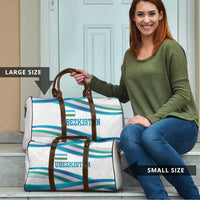 Uzbekistan Travel Bag with Ribbon Wave Design - Wonder Print Shop