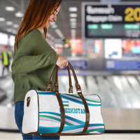 Uzbekistan Travel Bag with Ribbon Wave Design - Wonder Print Shop