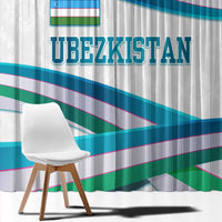 Uzbekistan Window Curtain with Ribbon Wave Design - Wonder Print Shop