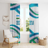 Uzbekistan Window Curtain with Ribbon Wave Design - Wonder Print Shop