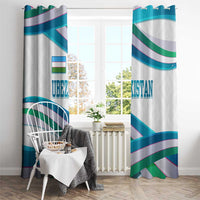 Uzbekistan Window Curtain with Ribbon Wave Design - Wonder Print Shop