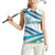 Uzbekistan Women Sleeveless Polo Shirt with Ribbon Wave Design - Wonder Print Shop