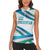 Uzbekistan Women Sleeveless Polo Shirt with Ribbon Wave Design - Wonder Print Shop
