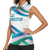Uzbekistan Women Sleeveless Polo Shirt with Ribbon Wave Design - Wonder Print Shop