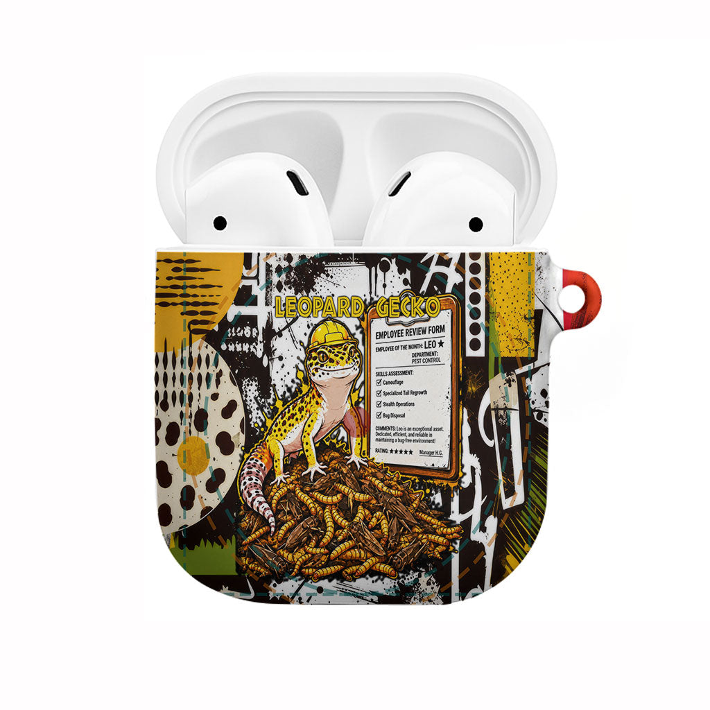 Leopard Gecko AirPods Case Tiny Dinosaur Department Funny Pest Control Graffiti