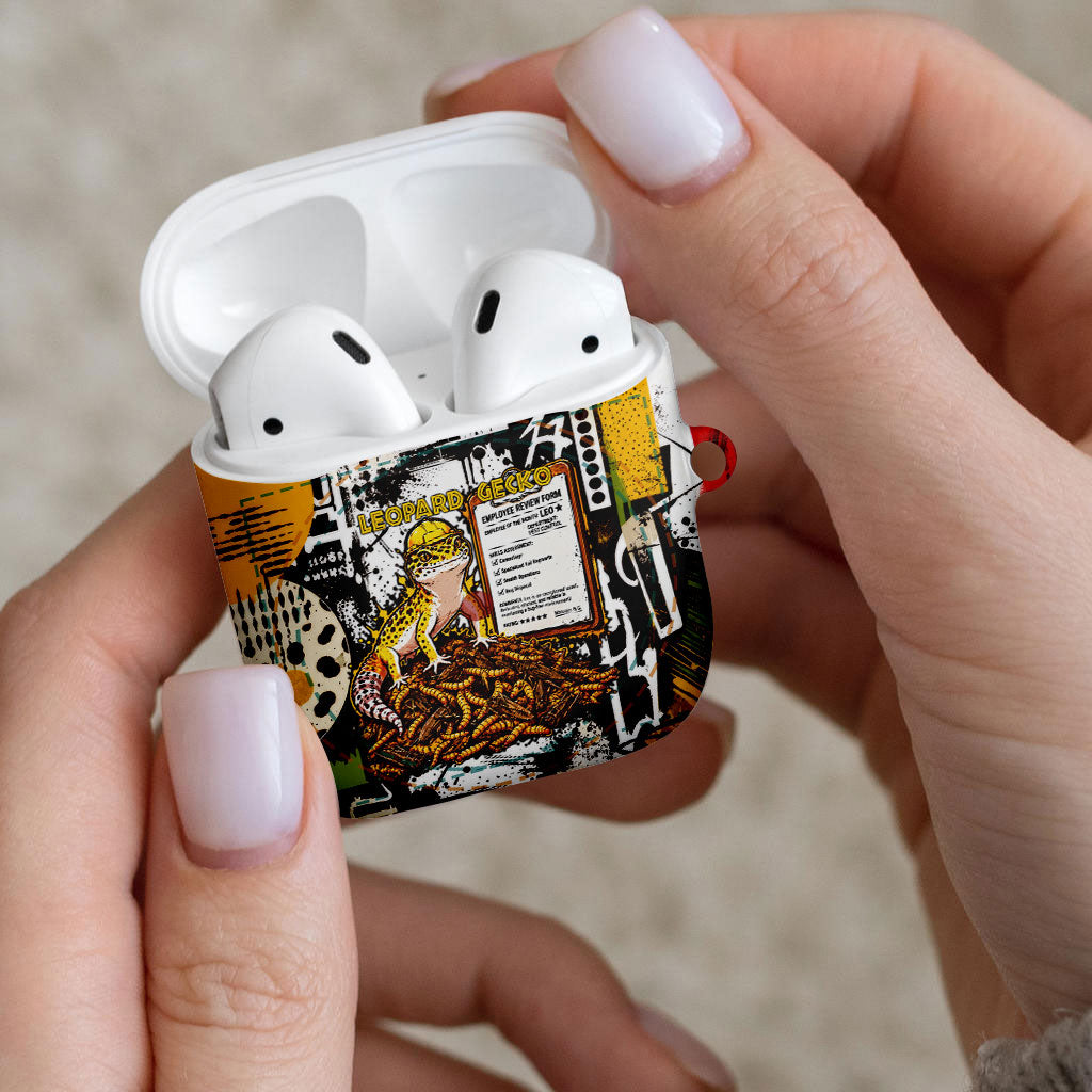 Leopard Gecko AirPods Case Tiny Dinosaur Department Funny Pest Control Graffiti