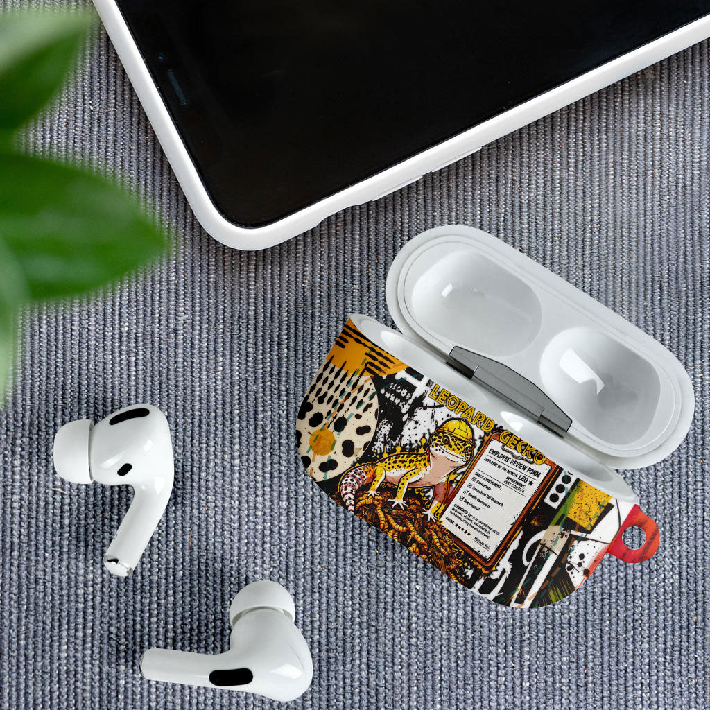 Leopard Gecko AirPods Case Tiny Dinosaur Department Funny Pest Control Graffiti
