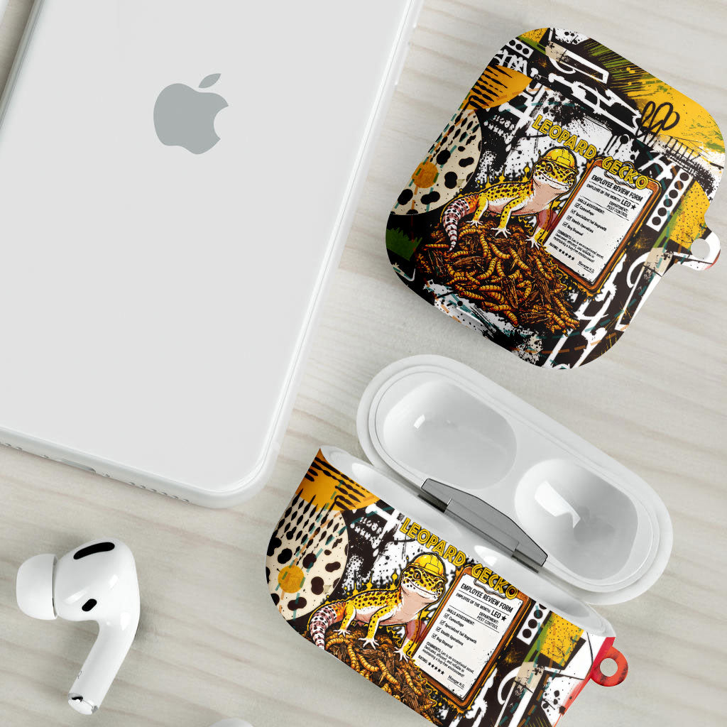 Leopard Gecko AirPods Case Tiny Dinosaur Department Funny Pest Control Graffiti