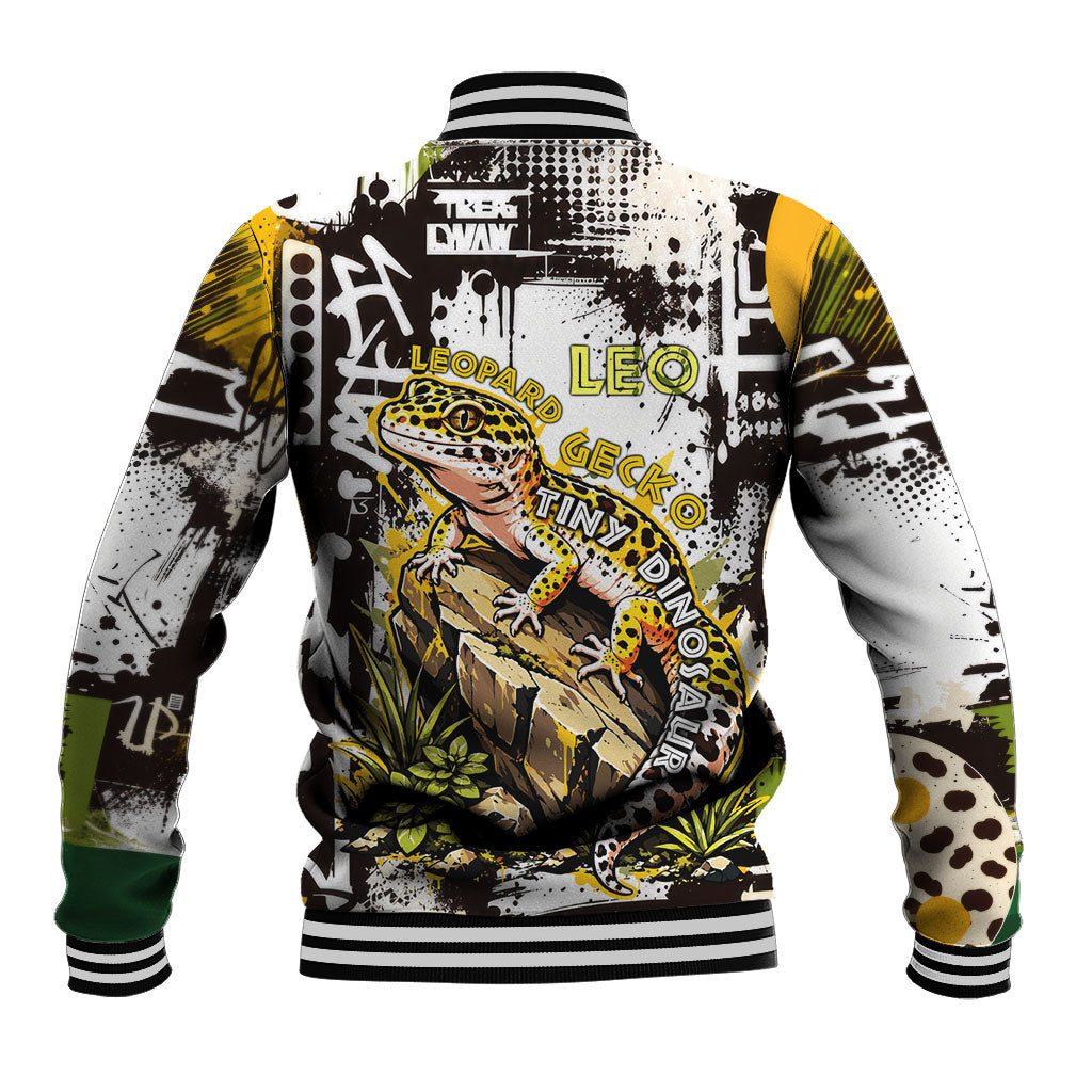 Leopard Gecko Baseball Jacket Tiny Dinosaur Department Funny Pest Control Graffiti