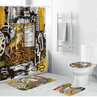 Leopard Gecko Bathroom Set Tiny Dinosaur Department Funny Pest Control Graffiti