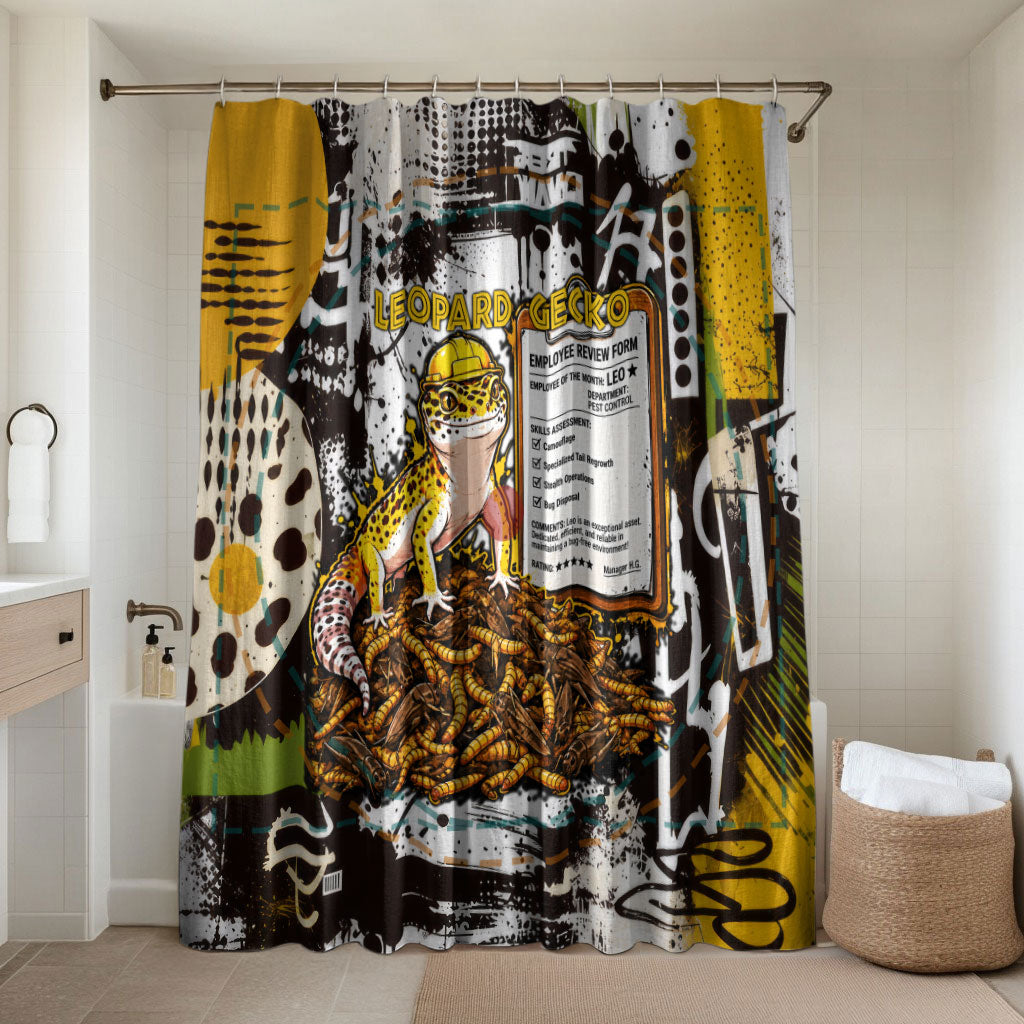 Leopard Gecko Bathroom Set Tiny Dinosaur Department Funny Pest Control Graffiti