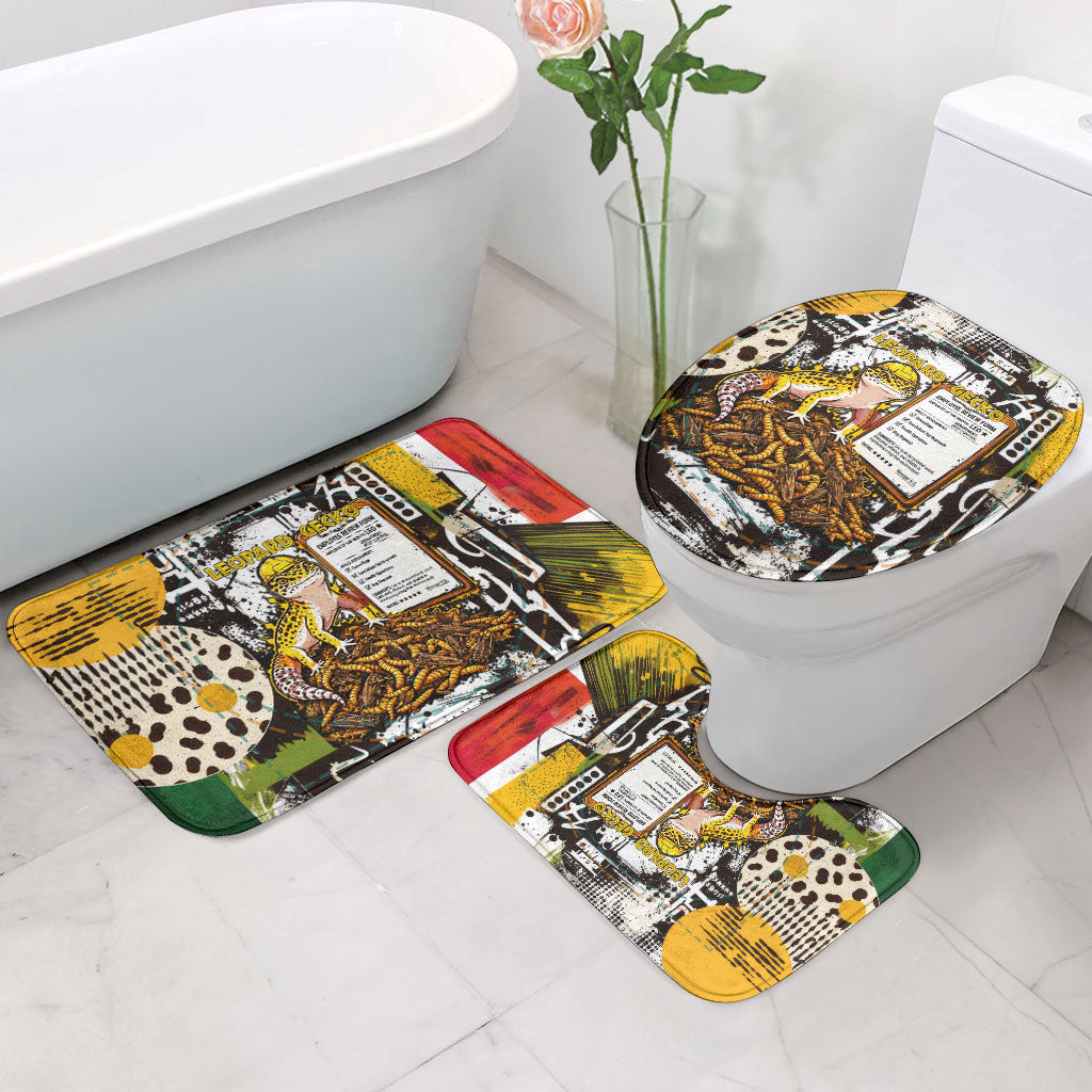 Leopard Gecko Bathroom Set Tiny Dinosaur Department Funny Pest Control Graffiti
