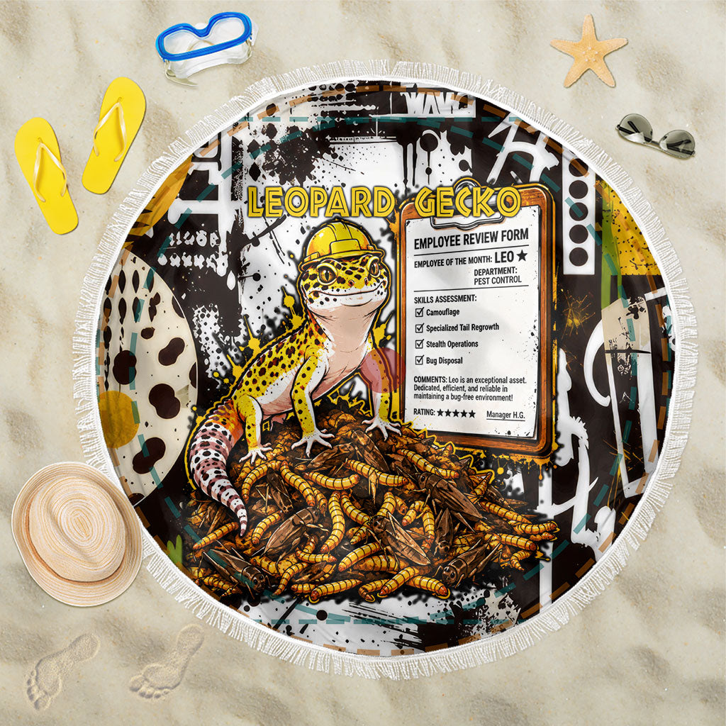 Leopard Gecko Beach Blanket Tiny Dinosaur Department Funny Pest Control Graffiti