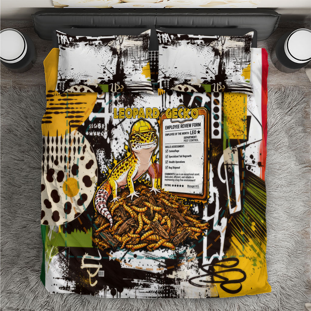 Leopard Gecko Bedding Set Tiny Dinosaur Department Funny Pest Control Graffiti