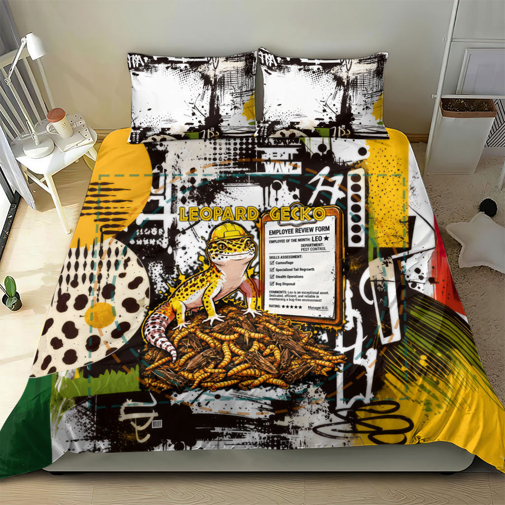 Leopard Gecko Bedding Set Tiny Dinosaur Department Funny Pest Control Graffiti