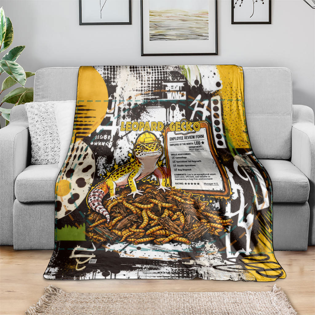 Leopard Gecko Blanket Tiny Dinosaur Department Funny Pest Control Graffiti