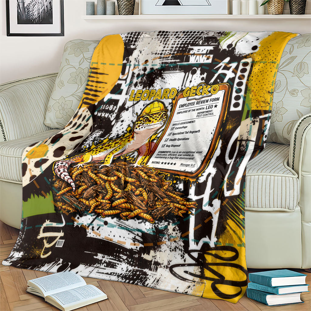 Leopard Gecko Blanket Tiny Dinosaur Department Funny Pest Control Graffiti