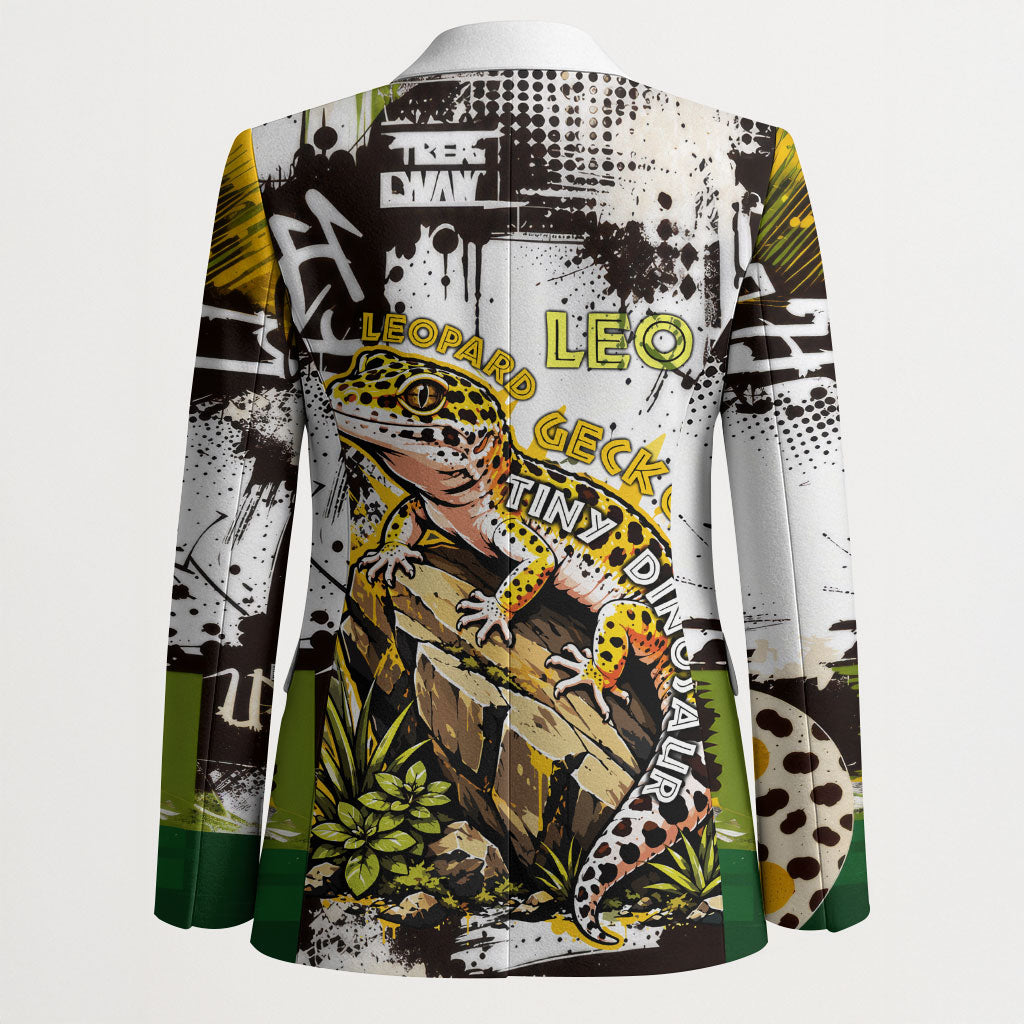 Leopard Gecko Blazer Tiny Dinosaur Department Funny Pest Control Graffiti