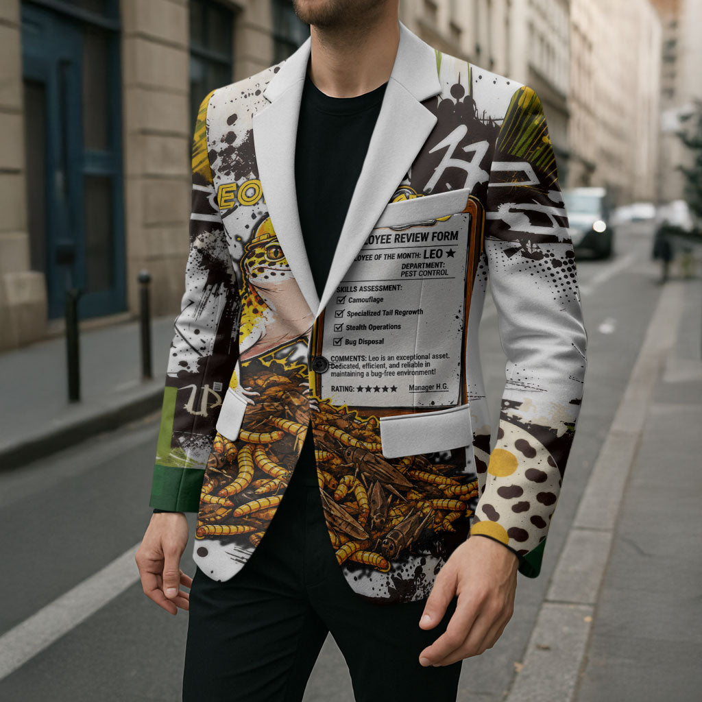 Leopard Gecko Blazer Tiny Dinosaur Department Funny Pest Control Graffiti