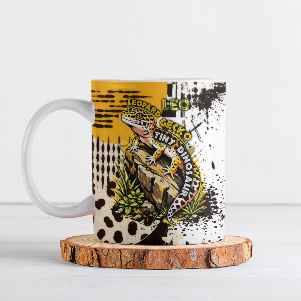 Leopard Gecko Ceramic Mug Tiny Dinosaur Department Funny Pest Control Graffiti