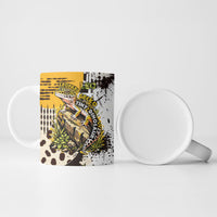 Leopard Gecko Ceramic Mug Tiny Dinosaur Department Funny Pest Control Graffiti