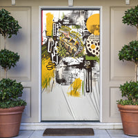 Leopard Gecko Door Cover Tiny Dinosaur Department Funny Pest Control Graffiti