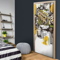 Leopard Gecko Door Cover Tiny Dinosaur Department Funny Pest Control Graffiti