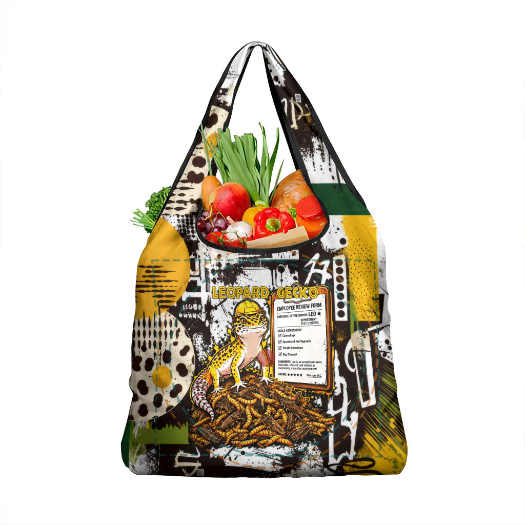 Leopard Gecko Grocery Bag Tiny Dinosaur Department Funny Pest Control Graffiti