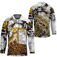 Leopard Gecko Hockey Jersey Tiny Dinosaur Department Funny Pest Control Graffiti
