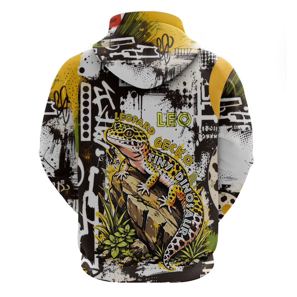 Leopard Gecko Hoodie Tiny Dinosaur Department Funny Pest Control Graffiti
