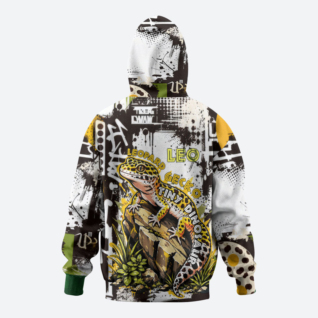 Leopard Gecko Hoodie Tiny Dinosaur Department Funny Pest Control Graffiti