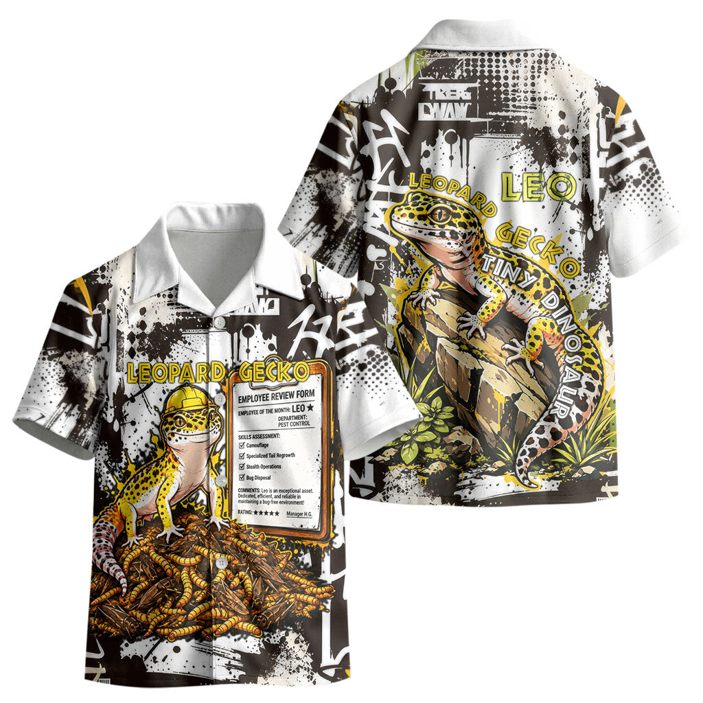 Leopard Gecko Kid Hawaiian Shirt Tiny Dinosaur Department Funny Pest Control Graffiti