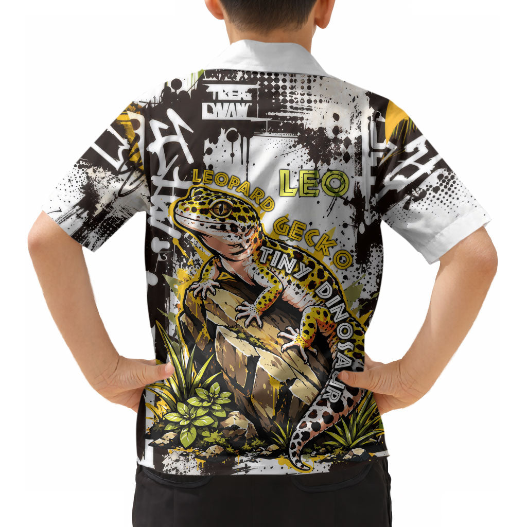 Leopard Gecko Kid Hawaiian Shirt Tiny Dinosaur Department Funny Pest Control Graffiti
