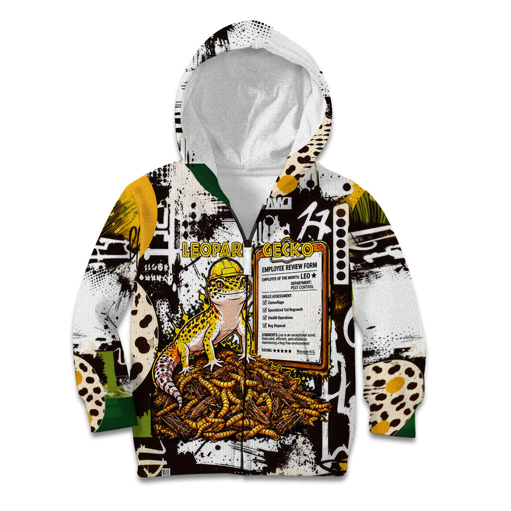 Leopard Gecko Kid Hoodie Tiny Dinosaur Department Funny Pest Control Graffiti