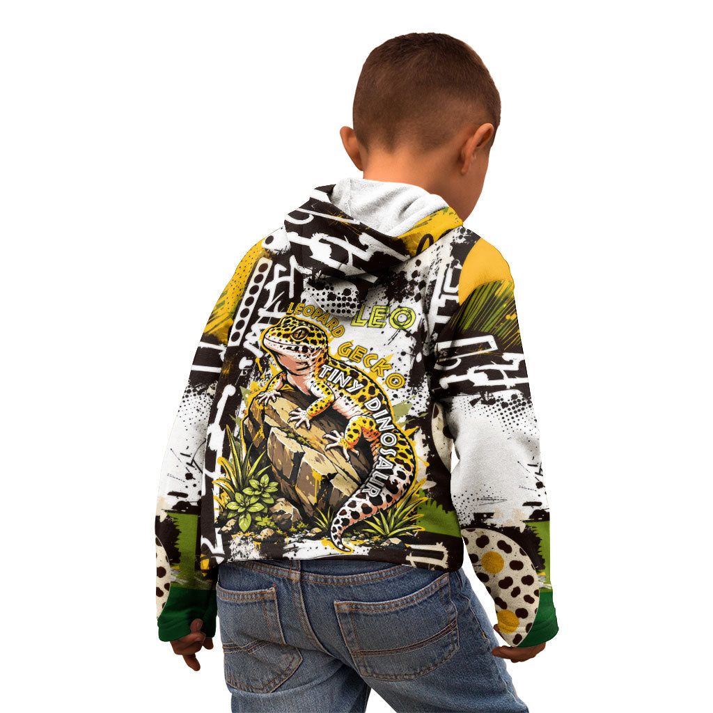 Leopard Gecko Kid Hoodie Tiny Dinosaur Department Funny Pest Control Graffiti