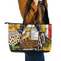 Leopard Gecko Leather Tote Bag Tiny Dinosaur Department Funny Pest Control Graffiti