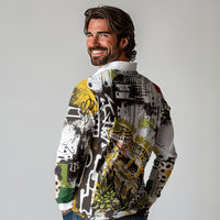 Leopard Gecko Long Sleeve Polo Shirt Tiny Dinosaur Department Funny Pest Control Graffiti