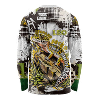 Leopard Gecko Long Sleeve Shirt Tiny Dinosaur Department Funny Pest Control Graffiti