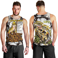 Leopard Gecko Men Tank Top Tiny Dinosaur Department Funny Pest Control Graffiti