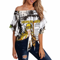 Leopard Gecko Off Shoulder Wrap Waist Top Tiny Dinosaur Department Funny Pest Control Graffiti