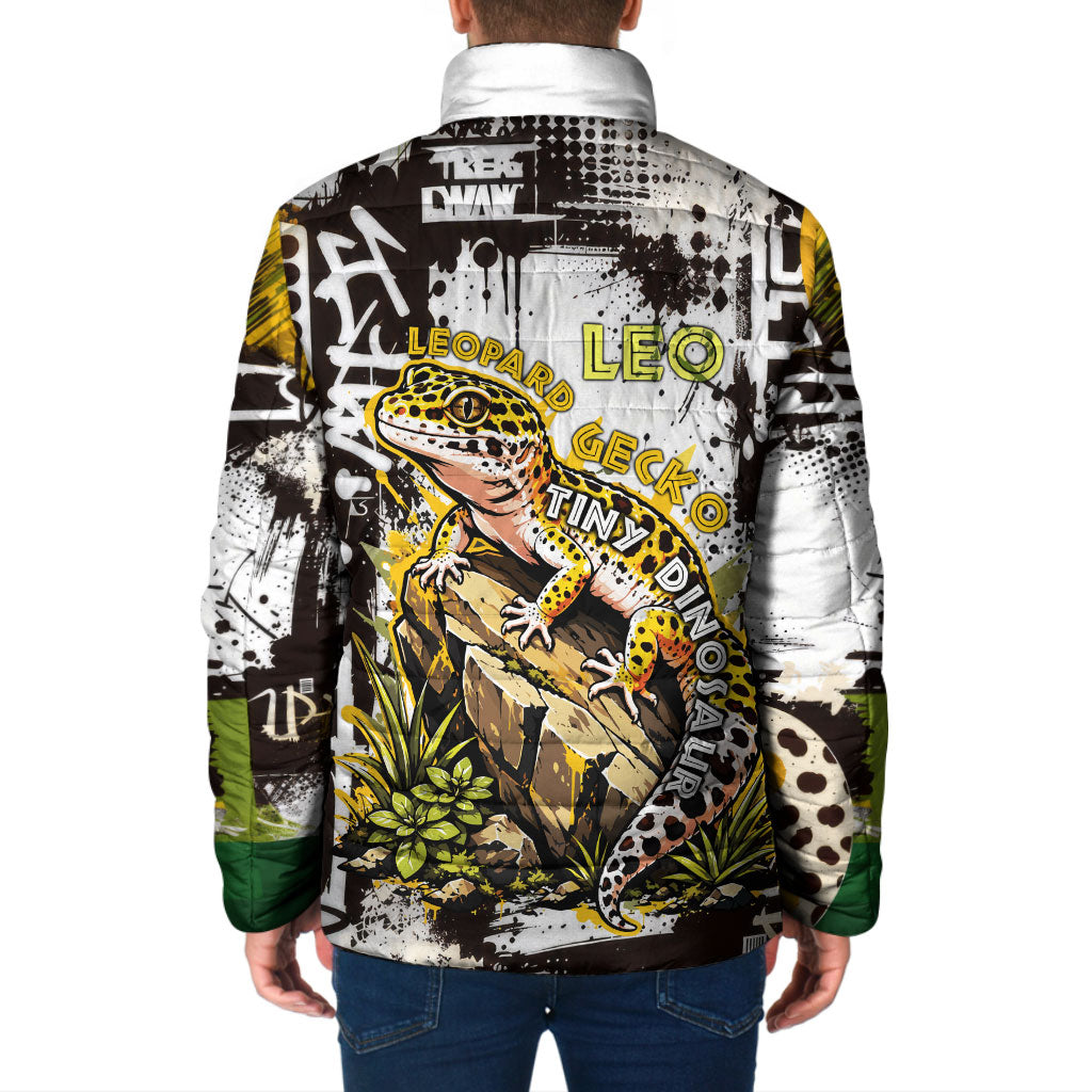 Leopard Gecko Padded Jacket Tiny Dinosaur Department Funny Pest Control Graffiti