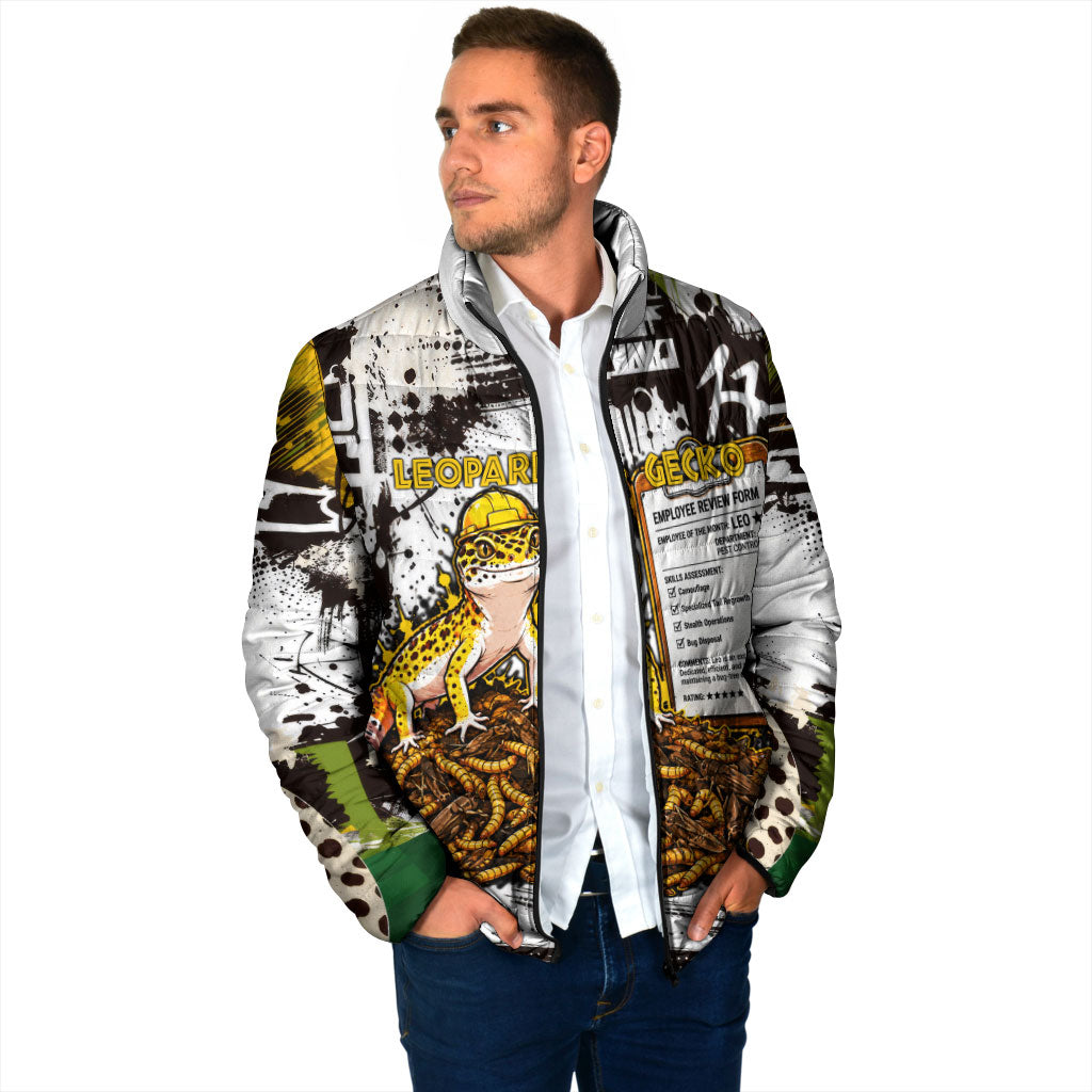 Leopard Gecko Padded Jacket Tiny Dinosaur Department Funny Pest Control Graffiti
