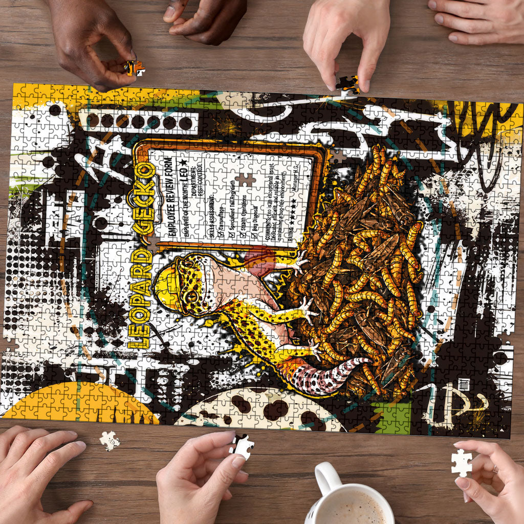 Leopard Gecko Puzzle Tiny Dinosaur Department Funny Pest Control Graffiti
