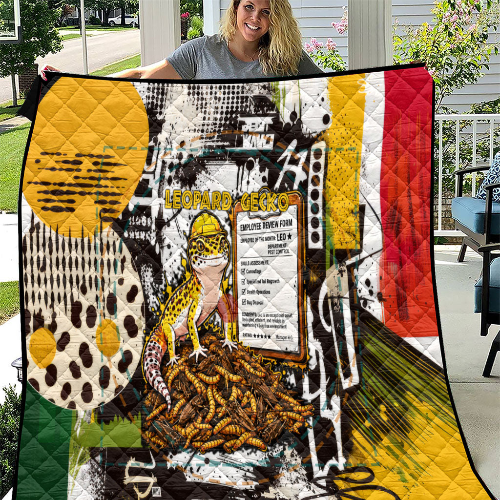 Leopard Gecko Quilt Tiny Dinosaur Department Funny Pest Control Graffiti