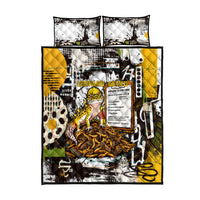 Leopard Gecko Quilt Bed Set Tiny Dinosaur Department Funny Pest Control Graffiti